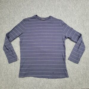 Structure Long Sleeve T Shirt Mens M Blue Striped Crew Neck‎ Casual Fashion Top